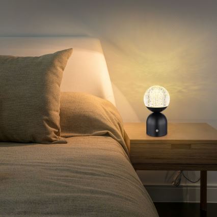 Globo - Dimmbare LED-Tischleuchte mit Touch-Funktion LED/2,5W/3,7V 2700/4000/6500K 1800 mAh USB schwarz