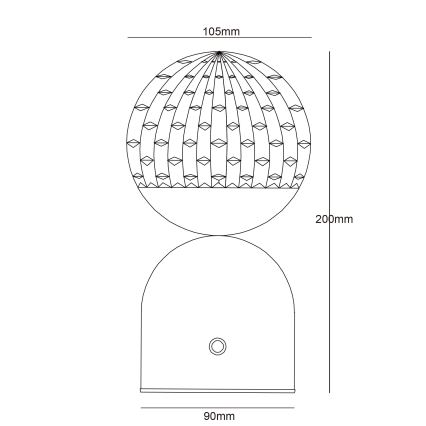 Globo - Dimmbare LED-Tischleuchte mit Touch-Funktion LED/2,5W/3,7V 2700/4000/6500K 1800 mAh USB schwarz