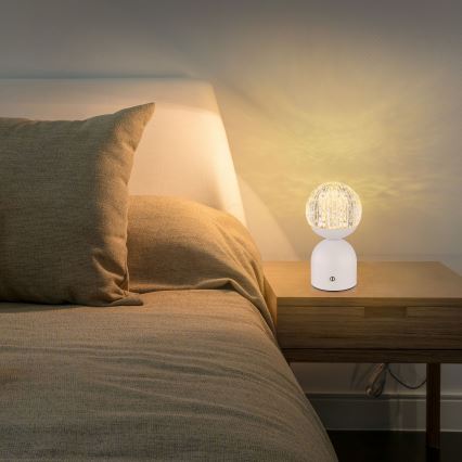 Globo - Dimmbare LED-Tischleuchte mit Touch-Funktion LED/2,5W/3,7V 2700/4000/65000K 1800 mAh USB weiß