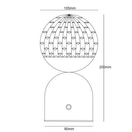 Globo - Dimmbare LED-Tischleuchte mit Touch-Funktion LED/2,5W/3,7V 2700/4000/65000K 1800 mAh USB weiß