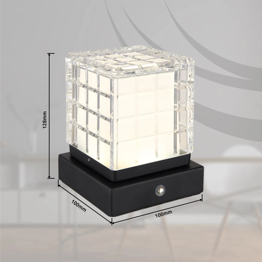 Globo - Dimmbare LED-Tischleuchte mit Touch-Funktion LED/2,5W/3,7V 2700K/4000K/6500K 1800 mAh USB schwarz