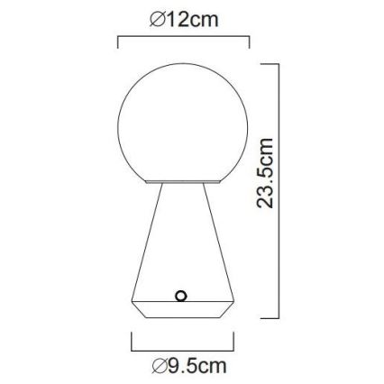 Globo - LED dimmbare Touch-Außen-Tischlampe LED/1,5W/5V 3000/4500/6500K 1800 mAh IP41 matt Chrom