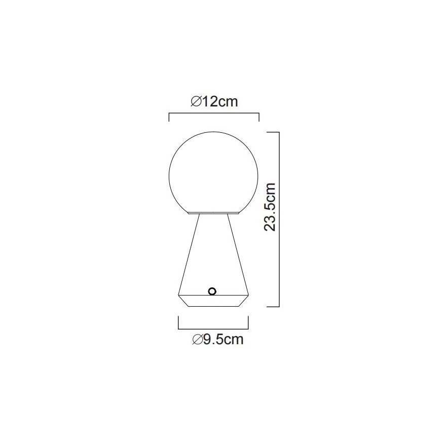 Globo - LED dimmbare Touch-Außen-Tischlampe LED/1,5W/5V 3000/4500/6500K 1800 mAh IP41 matt Chrom