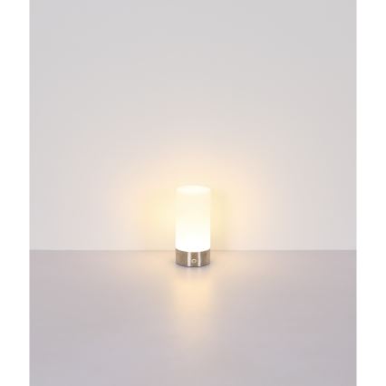 Globo - LED RGBW Dimmbare Touch-Outdoor-Tischleuchte LED/1,8W/5V 1500 mAh IP44 matt Chrom
