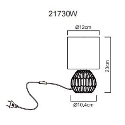Globo - Tischleuchte 1xE14/40W/230V weiß