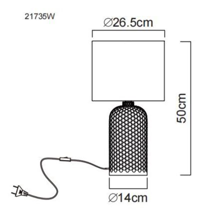 Globo - Tischleuchte 1xE27/60W/230V weiß