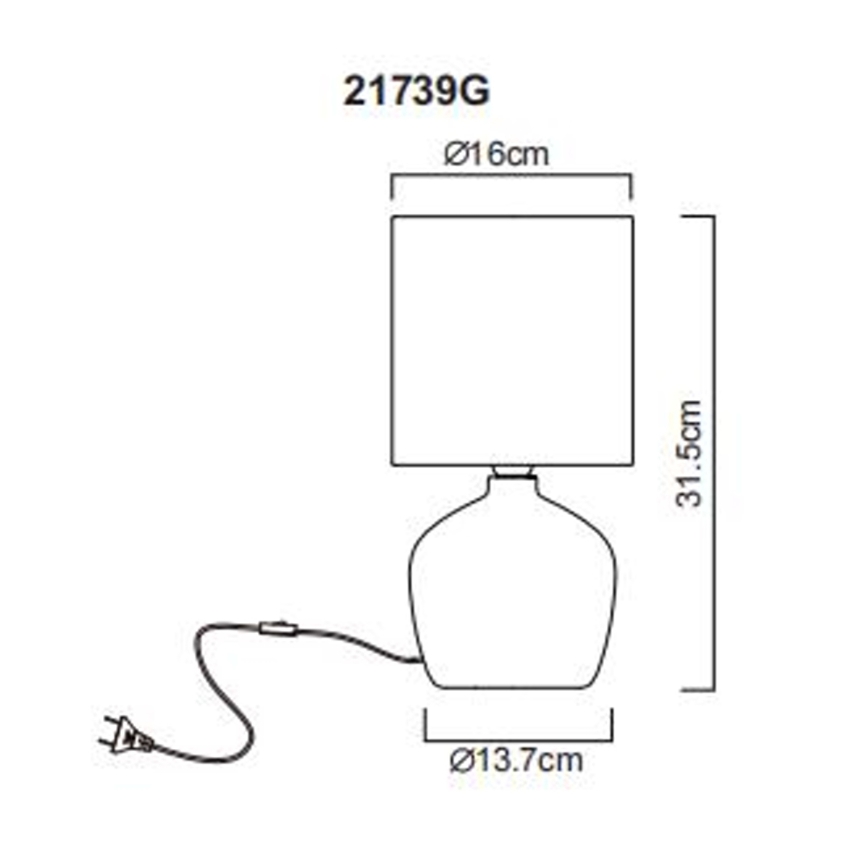 Globo - Tischleuchte 1xE14/40W/230V grau
