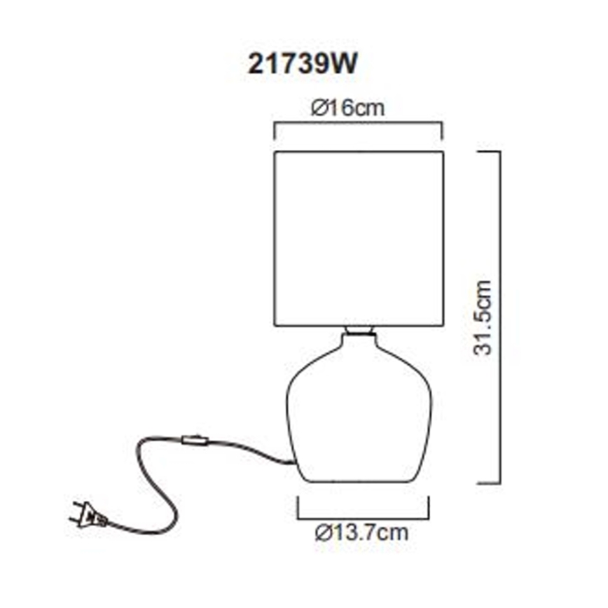 Globo - Tischleuchte 1xE14/40W/230V weiß