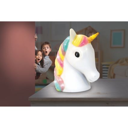 Globo - LED Kinder-Nachtlicht LED/1W/230/4,5V 3xAA Einhorn