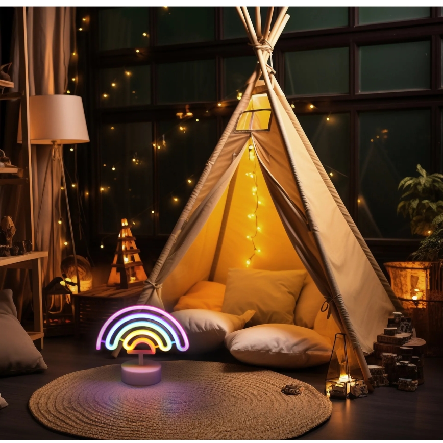 Globo - LED-Neon-Tischdekoration LED/2W/3xAA Regenbogen
