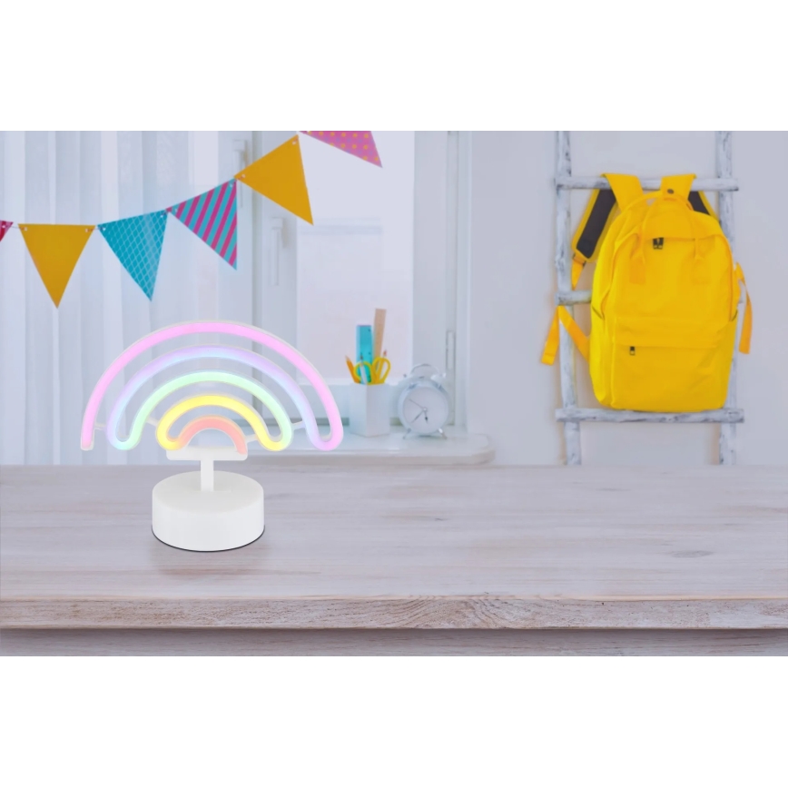 Globo - LED-Neon-Tischdekoration LED/2W/3xAA Regenbogen