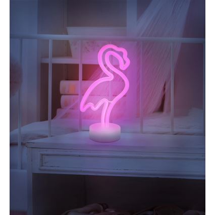Globo - LED-Neon-Tischdekoration LED/2W/3xAA Flamingo