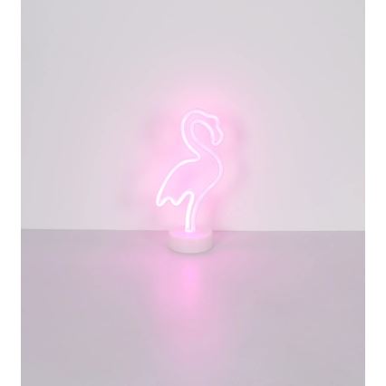 Globo - LED-Neon-Tischdekoration LED/2W/3xAA Flamingo