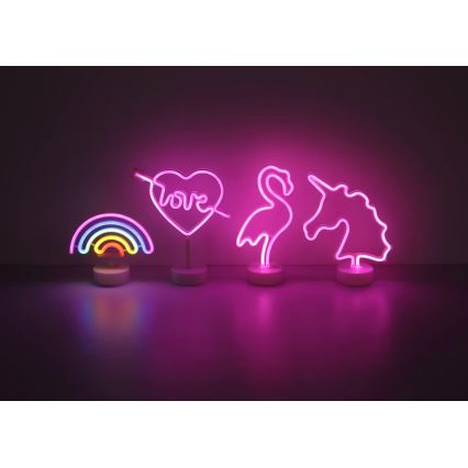 Globo - LED-Neon-Tischdekoration LED/2W/3xAA Flamingo