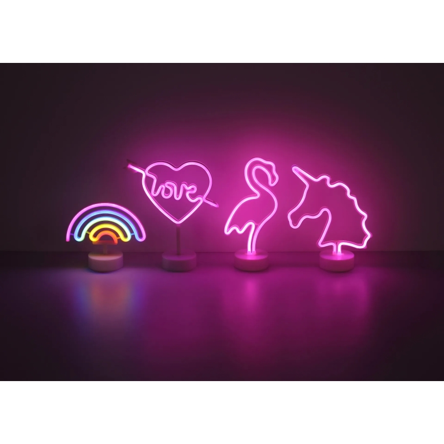 Globo - LED-Neon-Tischdekoration LED/2W/3xAA Flamingo