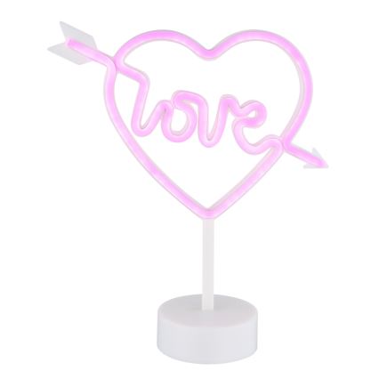 Globo - LED-Neon-Tischcekoration LED/2W/3xAA Herz