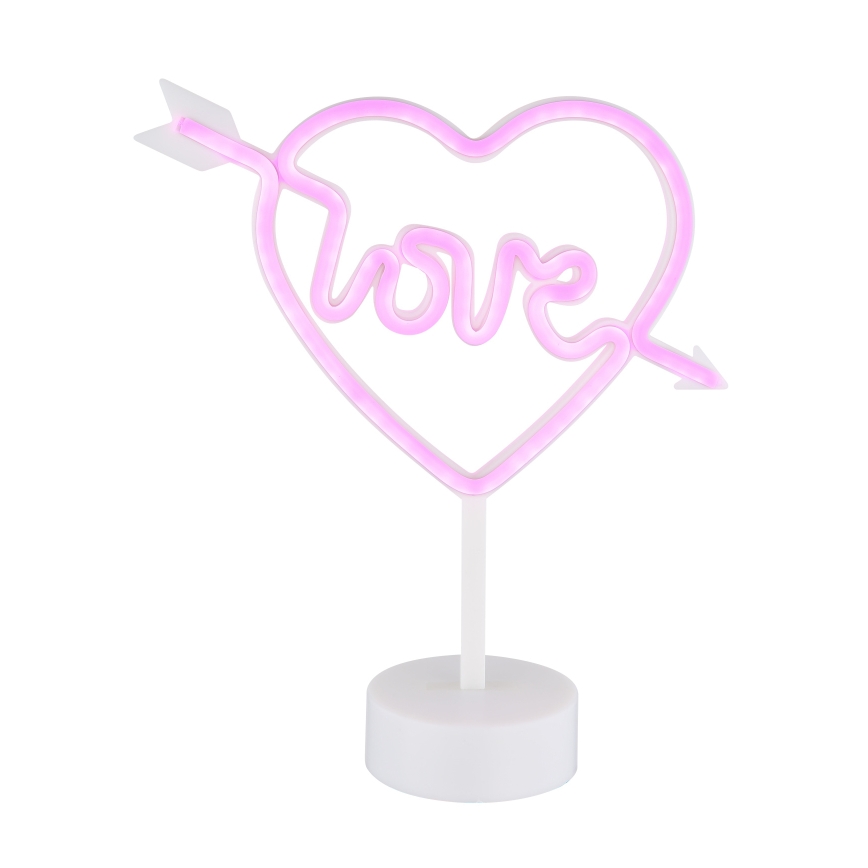 Globo - LED-Neon-Tischcekoration LED/2W/3xAA Herz