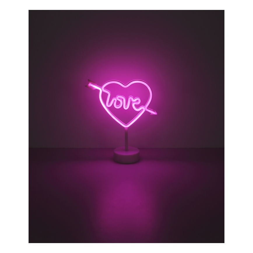 Globo - LED-Neon-Tischcekoration LED/2W/3xAA Herz