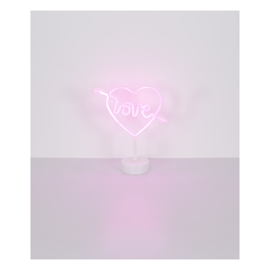 Globo - LED-Neon-Tischcekoration LED/2W/3xAA Herz