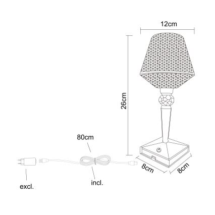 Globo - Dimmbare LED-Touch-Tischleuchte LED/1W/5V 2700/4000/6500K 800 mAh