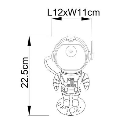 Globo - LED RGB Tischleuchte LED/4,5W/5V Astronaut silbern