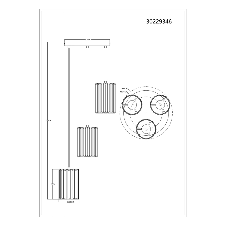 Globo - Hängeleuchte 3xE27/60W/230V d 35 cm