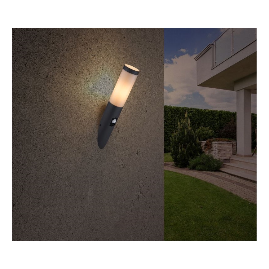 Globo - Wandleuchte mit Sensor für den Außenbereich 1xE27/15W/230V IP44