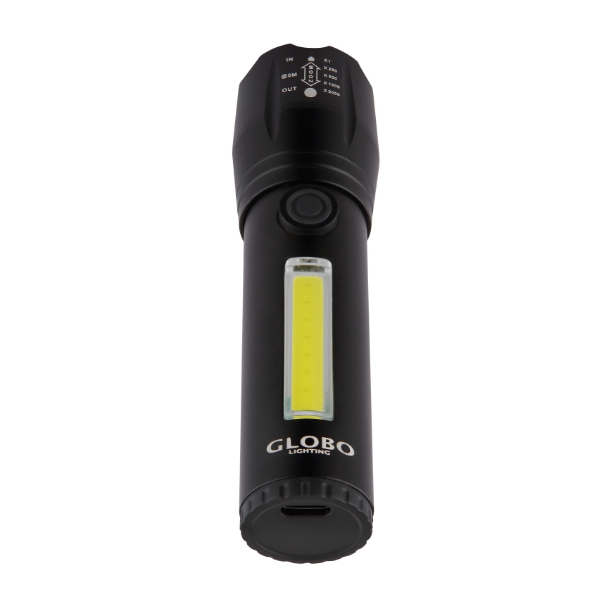 Globo - LED Akku-Taschenlampe LED/3W/5V + COB/3W 5500K 1200 mAh