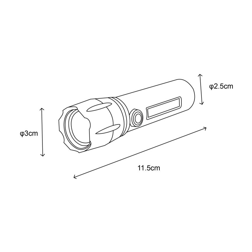 Globo - LED Akku-Taschenlampe LED/3W/5V + COB/3W 5500K 1200 mAh