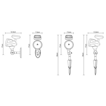 Globo - LED Solarleuchte 3xLED/0,06W IP44
