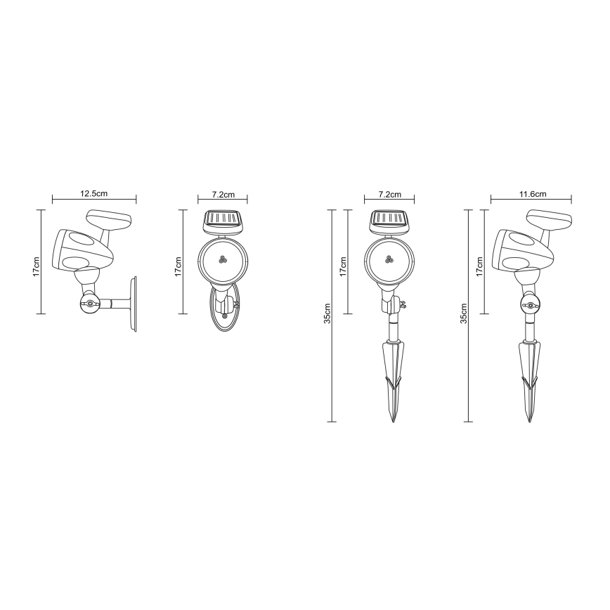 Globo - LED Solarleuchte 3xLED/0,06W IP44