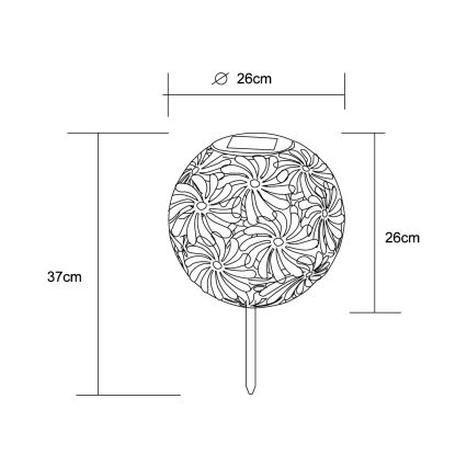 Globo - Solarleuchte LED/0,06W/1,2V grau IP44 260x370 mm