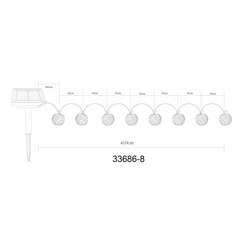 Globo - Dekorative LED-Solar-Lichterkette 98xLED/0,1W/3V 410 cm IP44 600 mAh