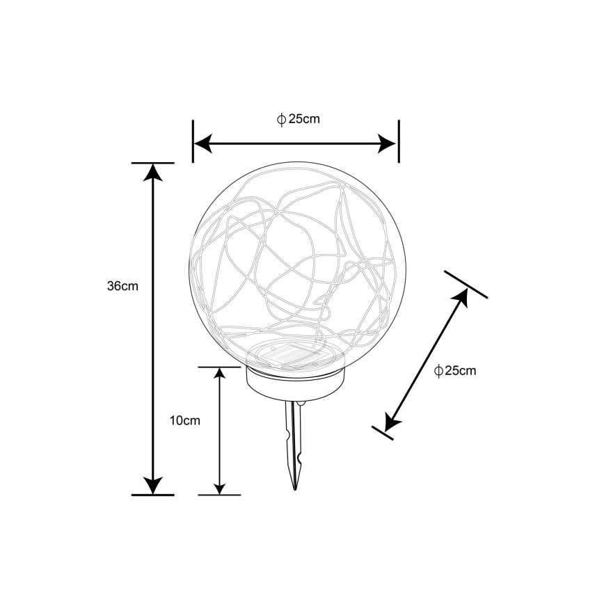 Globo - Solarleuchte 40xLED/0,06W/1,2V Ø 25 cm IP44 600 mAh