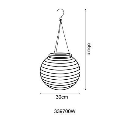 Globo - Höhenverstellbare LED-Solar-Hängeleuchte LED/0,5W/3V IP44 weiß 300 mAh