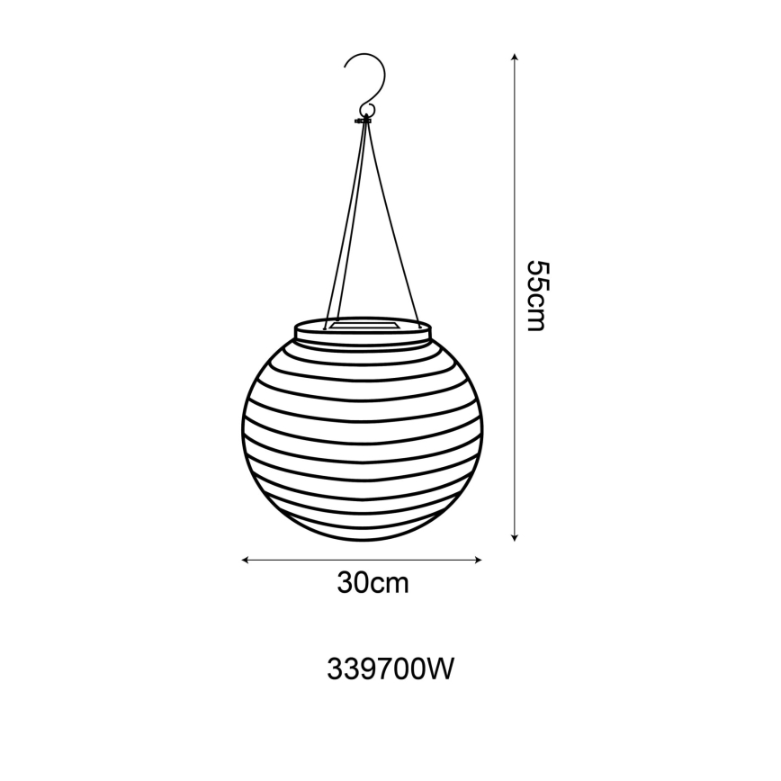 Globo - Höhenverstellbare LED-Solar-Hängeleuchte LED/0,5W/3V IP44 weiß 300 mAh