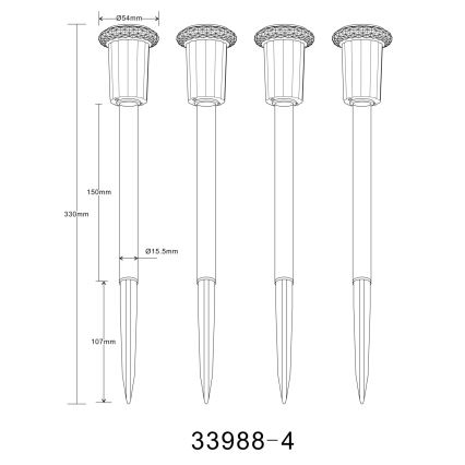 Globo - SET 4x LED-Solarleuchte LED/0,06W/1,2V IP44 100 mAh
