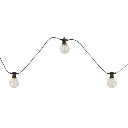 Globo - Dekorative LED-Outdoor-Lichterkette 10xLED/0,27W/230V 7,5 m IP44 schwarz
