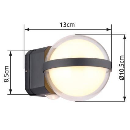 Globo - LED-Outdoor-Wandleuchte LED/12W/230V IP54 schwarz