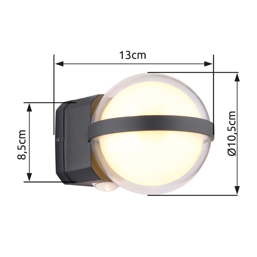 Globo - LED-Outdoor-Wandleuchte LED/12W/230V IP54 schwarz