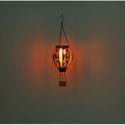 Globo - LED-Solar-Hängedekoration 12xLED/0,02W/3V IP44 300 mAh Heißluftballon