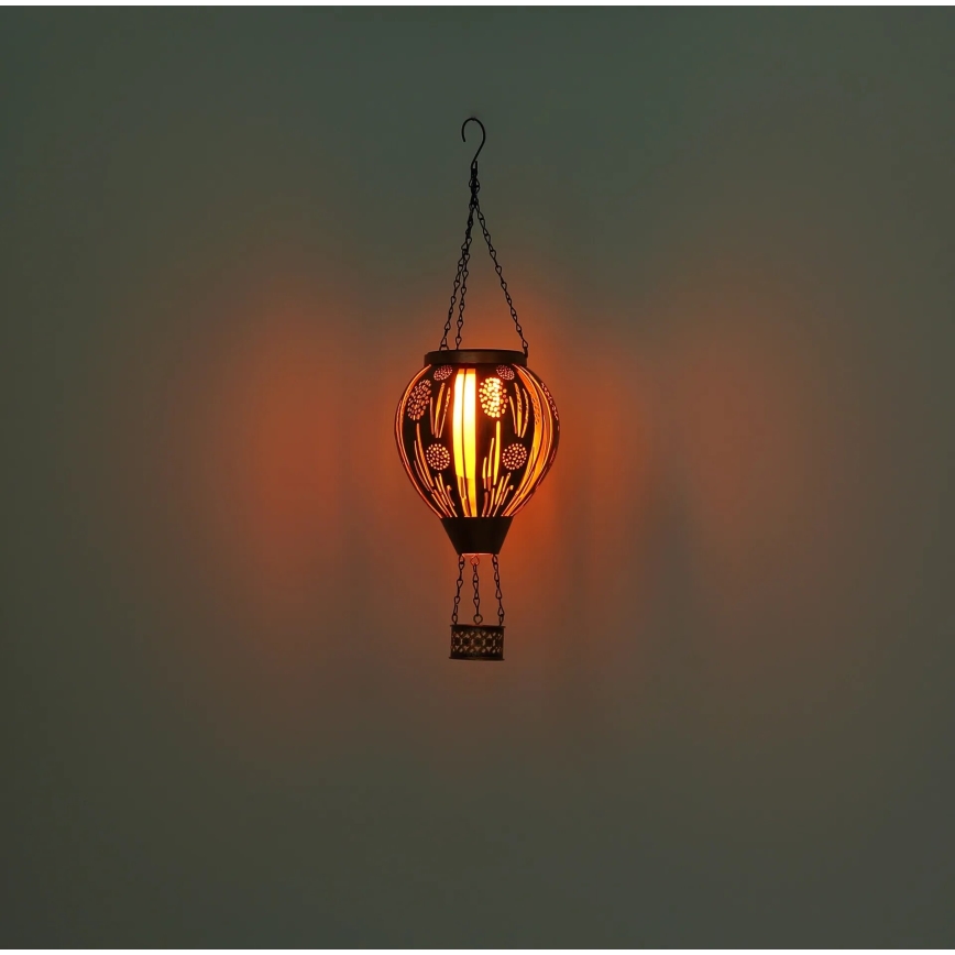 Globo - LED-Solar-Hängedekoration 12xLED/0,02W/3V IP44 300 mAh Heißluftballon