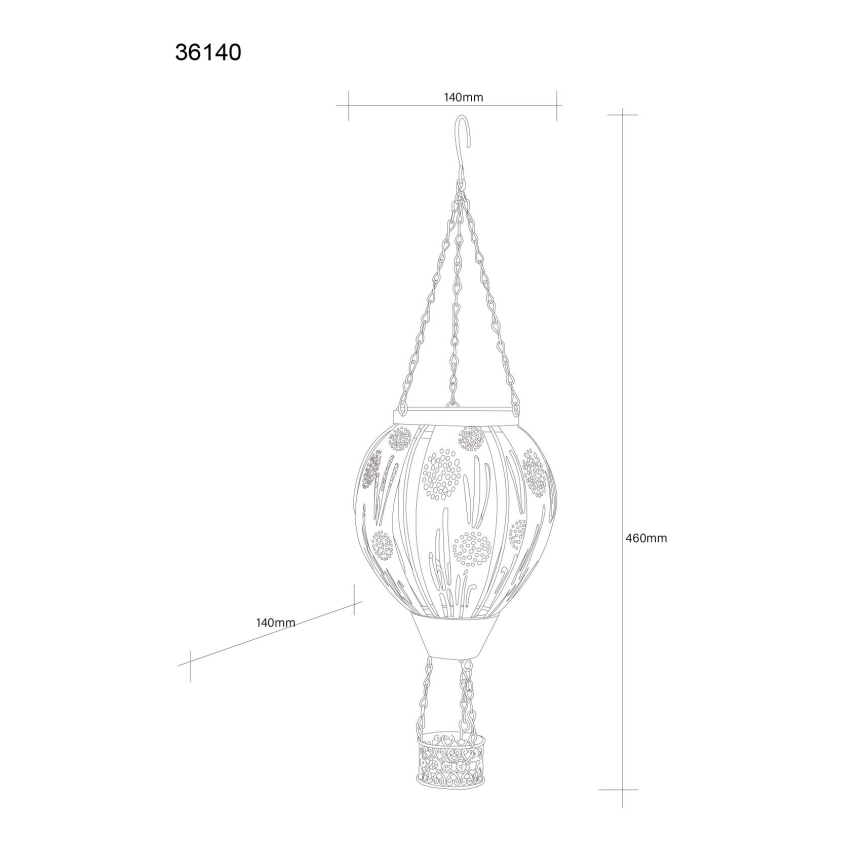 Globo - LED-Solar-Hängedekoration 12xLED/0,02W/3V IP44 300 mAh Heißluftballon