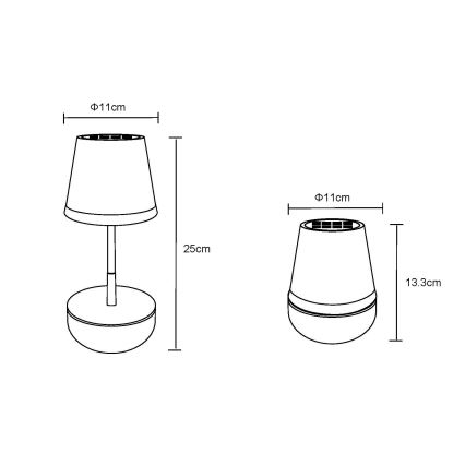 Globo - LED-Solarleuchte 10xLED/0,06W/3V IP44 800 mAh grau