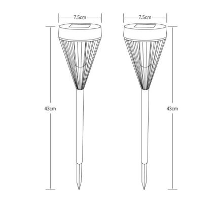Globo - SET 2x LED-Solarleuchte LED/0,1W/1,2V IP44 300 mAh