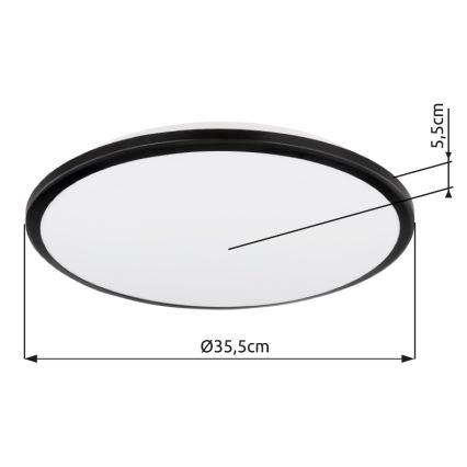 Globo - LED-Deckenleuchte LED/18W/230V 3000K d 35 cm schwarz