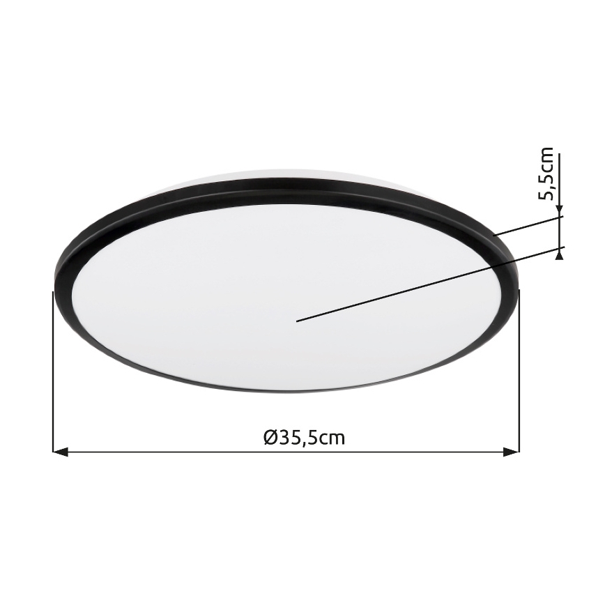 Globo - LED-Deckenleuchte LED/18W/230V 3000K d 35 cm schwarz