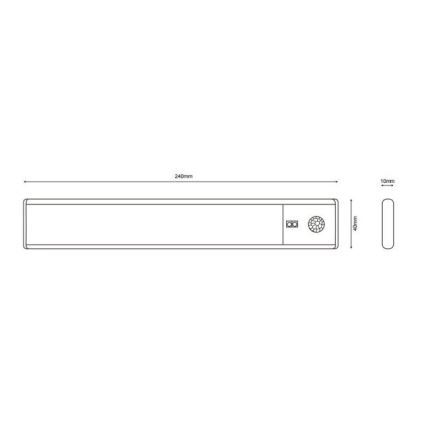 Globo - LED dimmbares, wiederaufladbares Unterbauleuchte LED/1,4W/5V 4000K 1100 mAh 24 cm