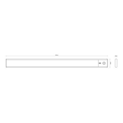 Globo - LED dimmbares, wiederaufladbares Unterbauleuchte LED/2,5W/5V 4000K 1100 mAh 40 cm