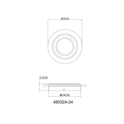 Globo - LED-Deckenleuchte LED/24W/230V 3000K d 32 cm